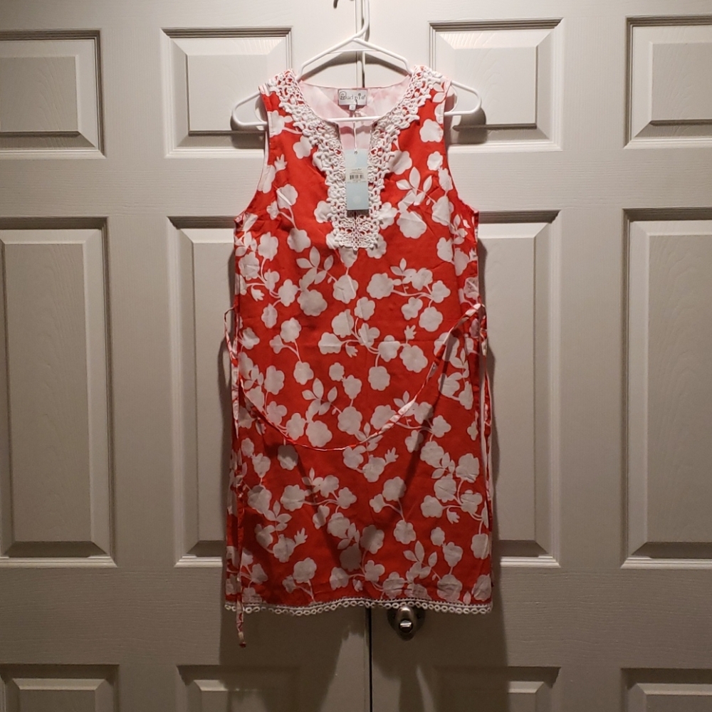 Mud Pie sleeveless dress with crochet trim